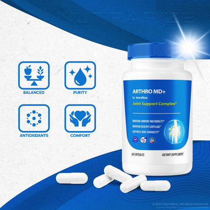 NutraRize (3 Pack) Arthro MD+ Capsules, Official Arthro MD Joint Support, All Natural Formula to Support Flexibility and Mobility, Premium Pills for Healthy Joints, Arthro M D Review (180 Capsules) - dailyvitalstore