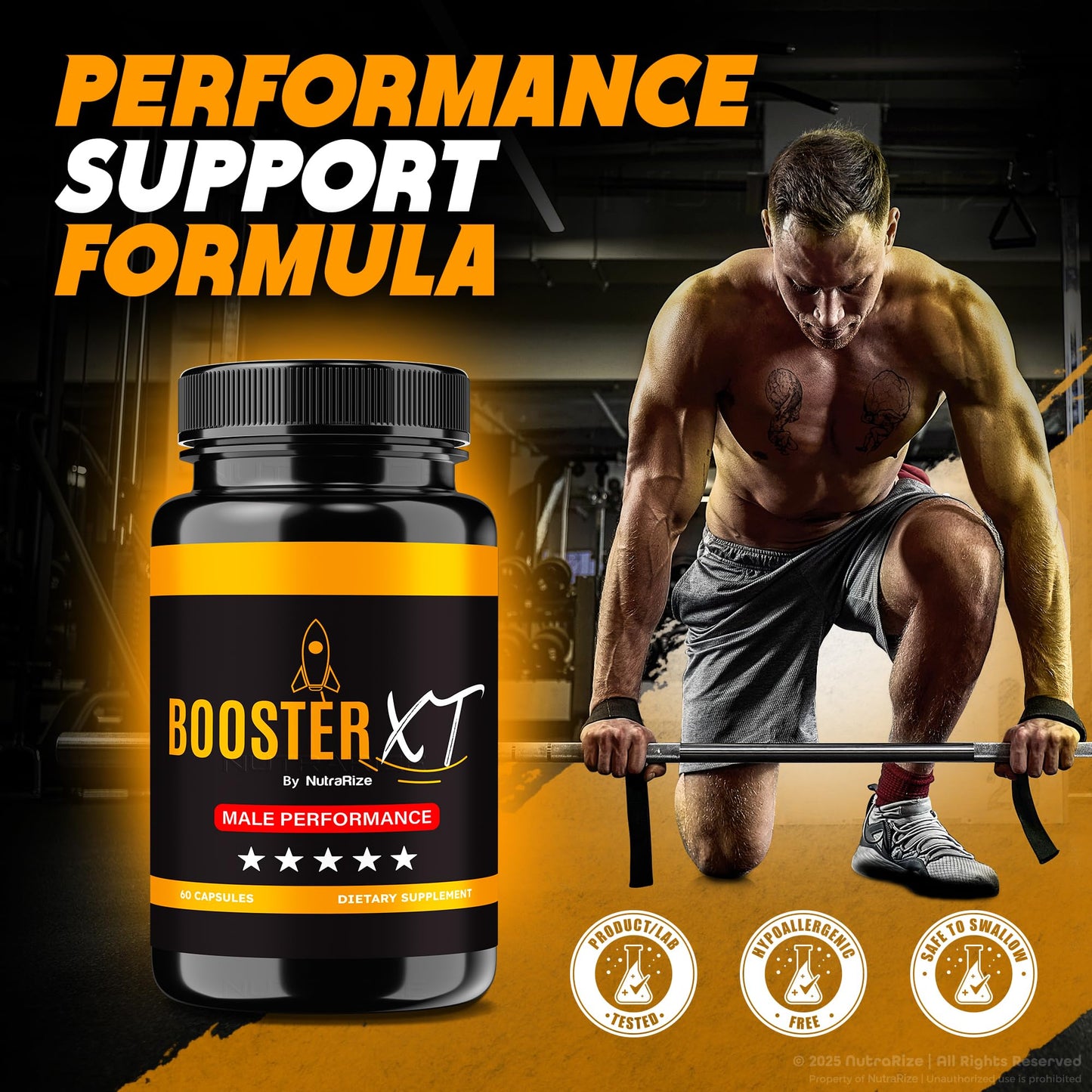 NutraRize Booster XT for Men, Male Enhancing Capsules, Premium Formula to Support Daily Energy & Peak Performance, Multivitamin Pills for Overall Health, BoosterXT Reviews (60 Capsules) - dailyvitalstore