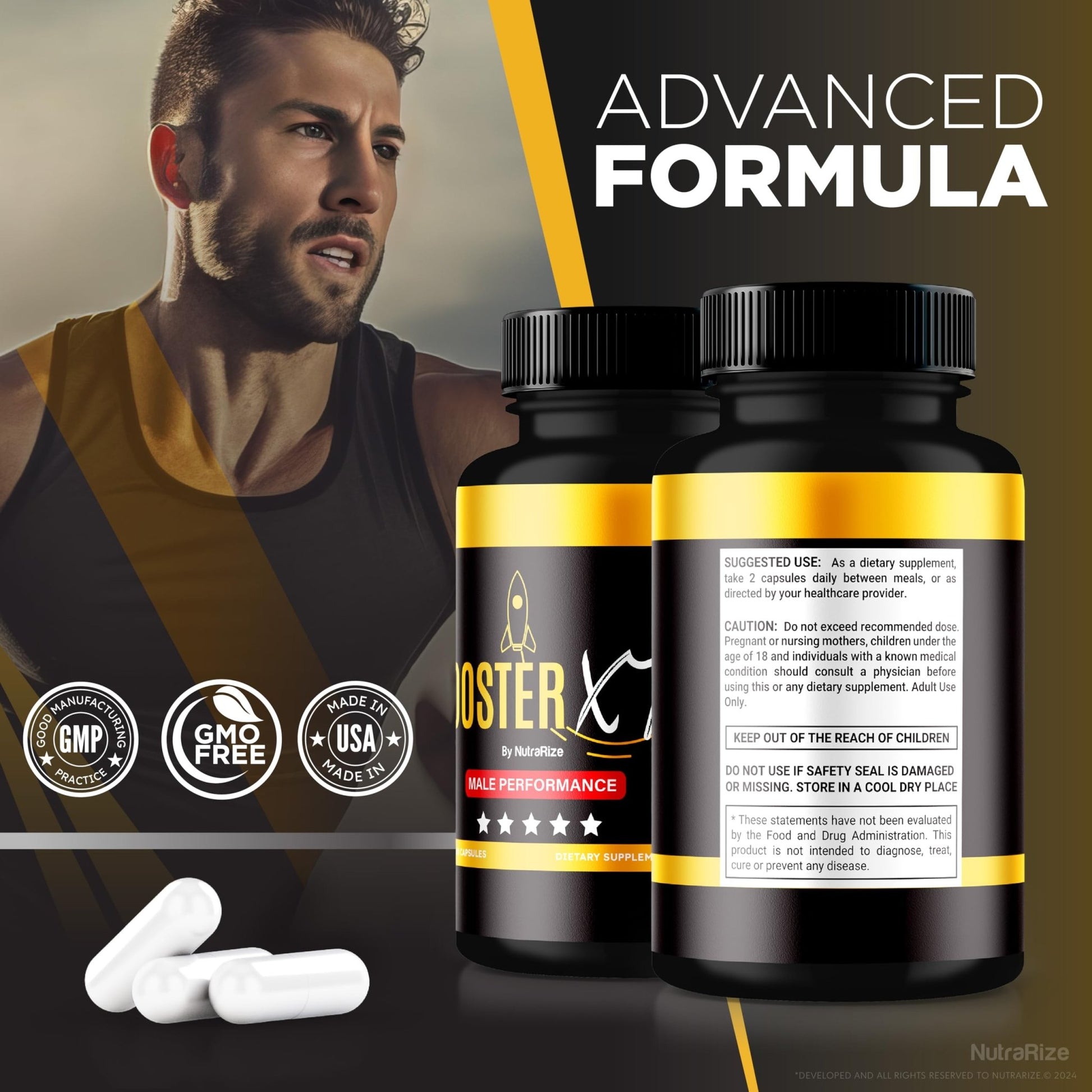 NutraRize Booster XT for Men, Male Enhancing Capsules, Premium Formula to Support Daily Energy & Peak Performance, Multivitamin Pills for Overall Health, BoosterXT Reviews (60 Capsules) - dailyvitalstore