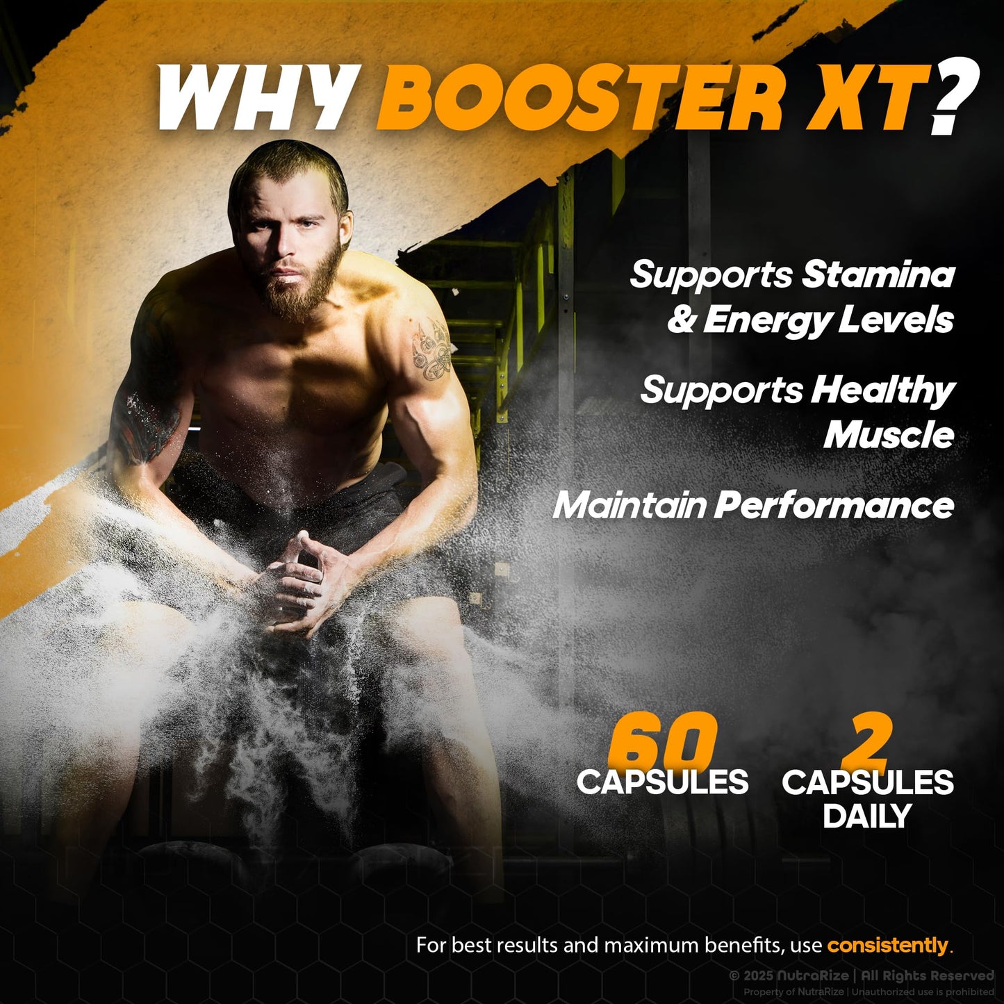 NutraRize Booster XT for Men, Male Enhancing Capsules, Premium Formula to Support Daily Energy & Peak Performance, Multivitamin Pills for Overall Health, BoosterXT Reviews (60 Capsules) - dailyvitalstore