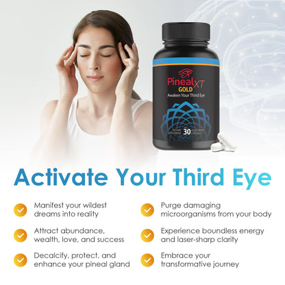 Nutraville Pineal XT Gold - Pineal Gland Supplement - Third Eye Awakening - Focus and Memory Supplement for Brain - 7 Powerful Ingredients Decalcify, Detox, and Activate Your Pineal Gland, 2 Pack - dailyvitalstore