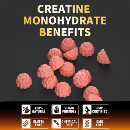 Nutravita NSF Certified Creatine Gummy - Creatine Monohydrate Gummies for Men & Women-5g of Creatine Monohydrate per Serving - Sugar Free, - dailyvitalstore