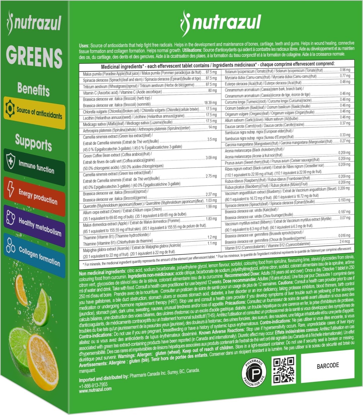 nutrazul Greens Effervescent Tablets - Daily Super Greens Supplement with 29 Superfoods - Antioxidant & Immune Support - Lemon Lime Flavor - Non-GMO - 30 Tablets - dailyvitalstore