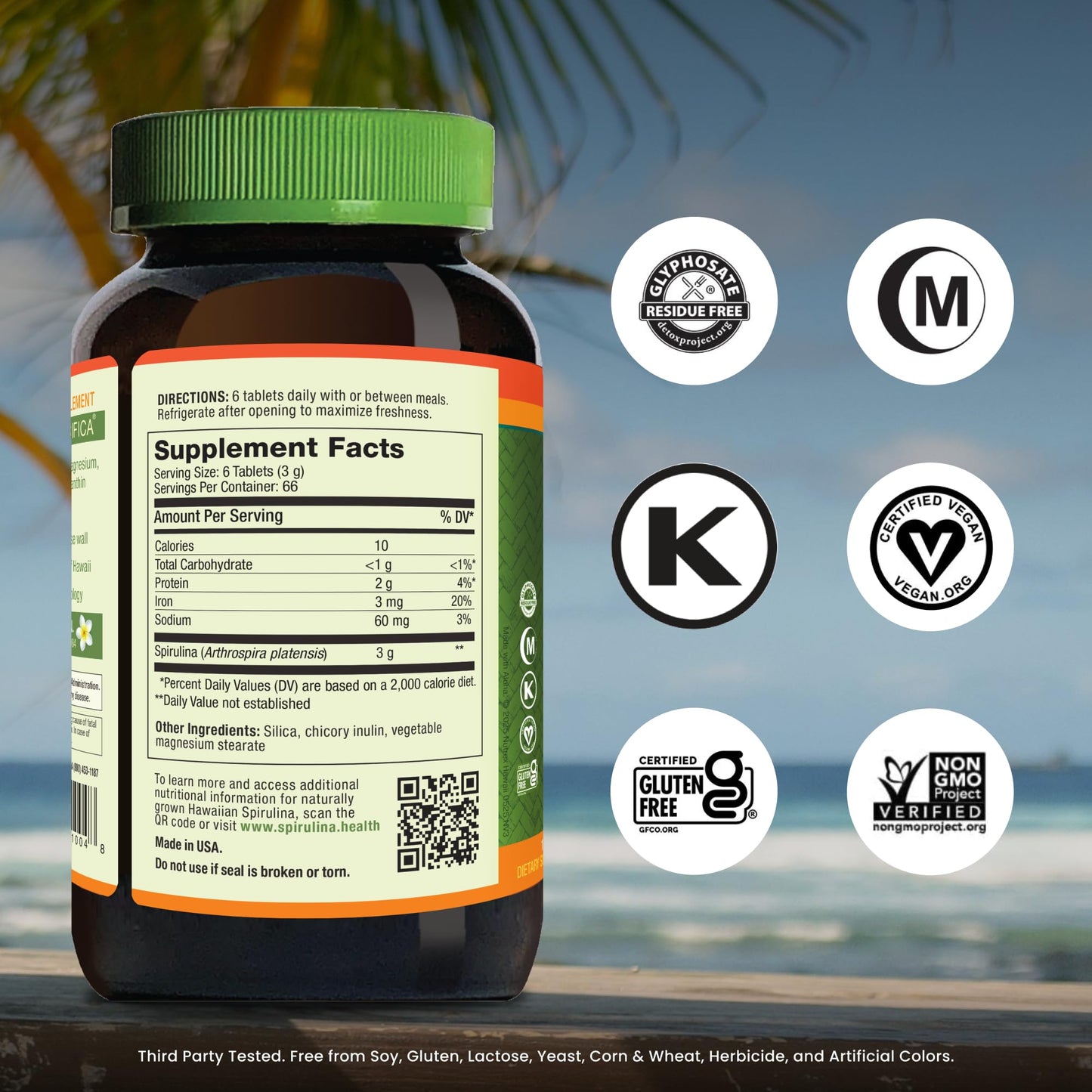 Nutrex Hawaii Pure Hawaiian Spirulina – Vegan Superfood, 500 mg Tablets, Farm Grown in Kona, Non-GMO - dailyvitalstore