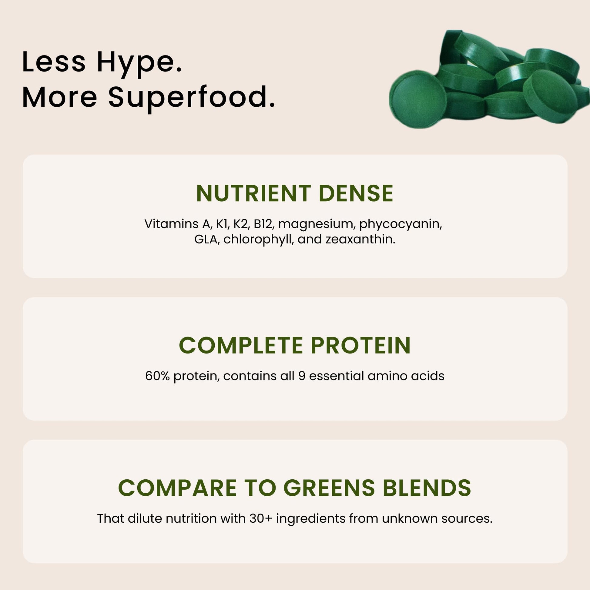 Nutrex Hawaii Pure Hawaiian Spirulina – Vegan Superfood, 500 mg Tablets, Farm Grown in Kona, Non-GMO - dailyvitalstore