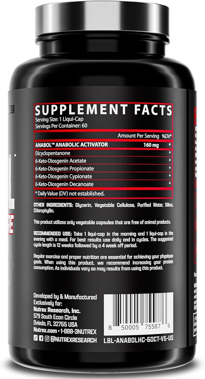 Nutrex Research Anabol Hardcore Anabolic Activator, Muscle Builder and Hardening Agent, 60 Pills - dailyvitalstore
