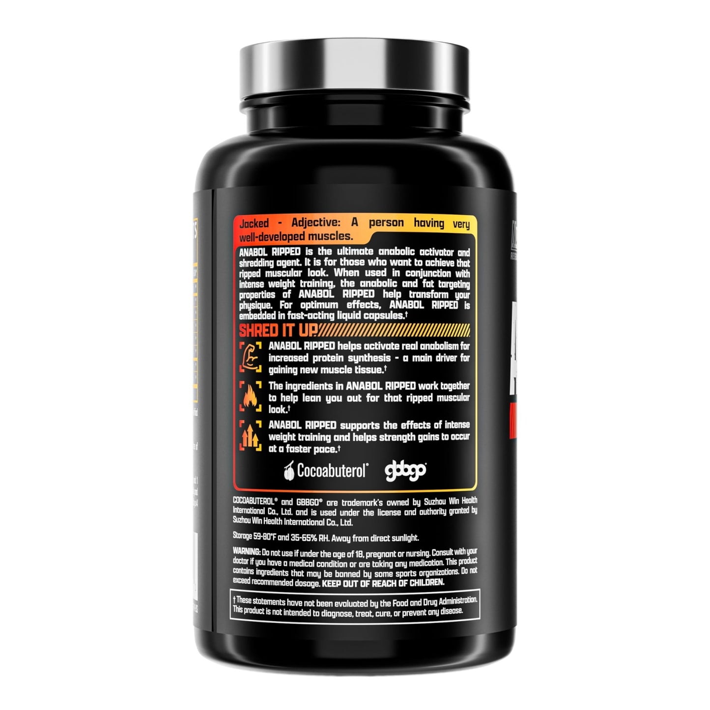 Nutrex Research Anabol Ripped Anabolic Muscle Builder for Men, 2-in-1 Muscle Builder and Shredding Supplement, (60 Count) - dailyvitalstore