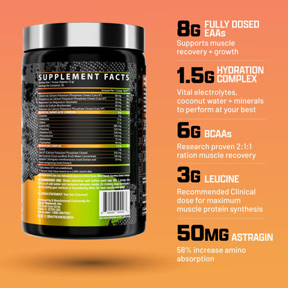 Nutrex Research EAA Hydration | EAAs + BCAA Powder | Muscle Recovery, Strength, Muscle Building, Endurance | 8G Essential Amino Acids + Electrolytes | 30 Servings It's Mango Time - dailyvitalstore