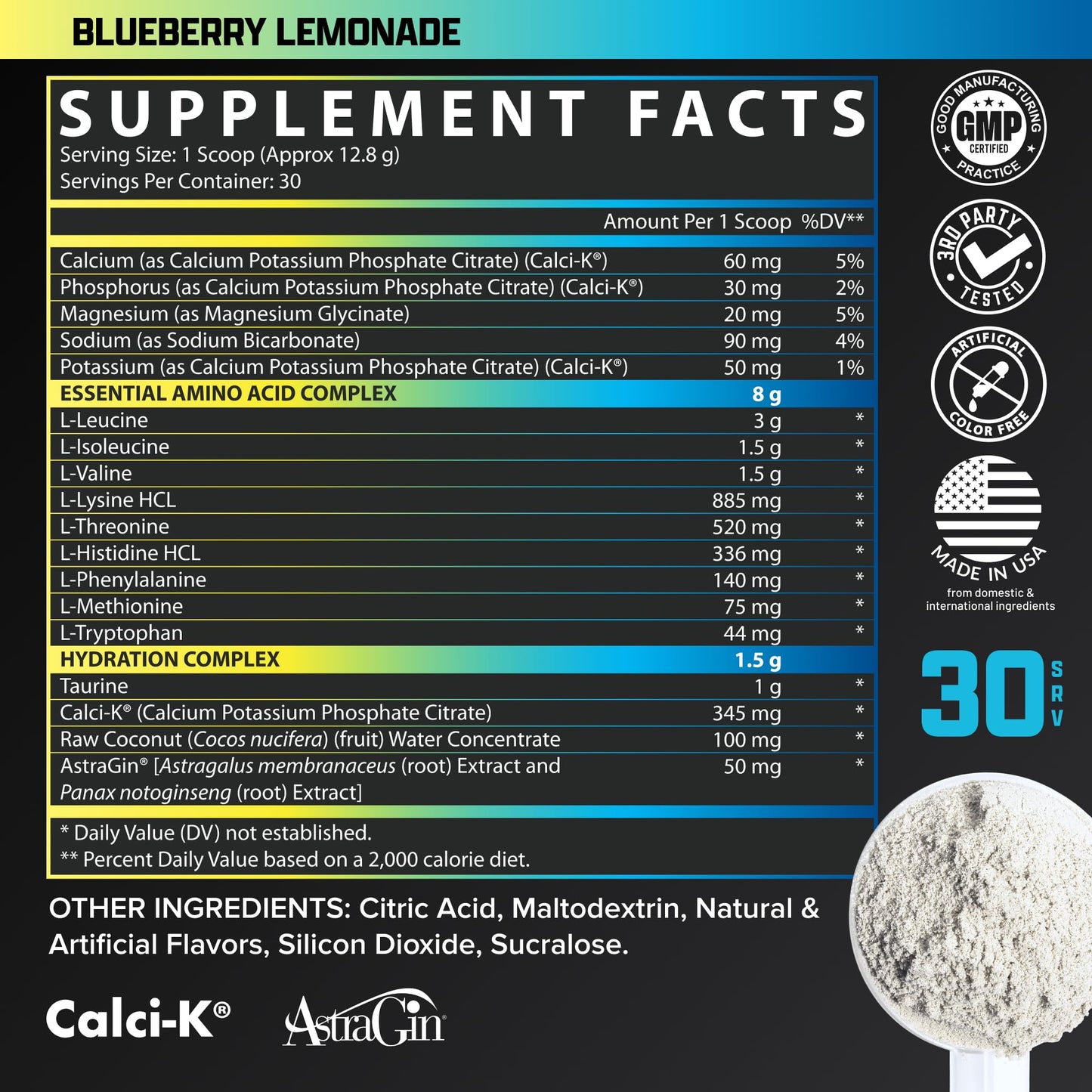 Nutrex Research EAA Hydration | EAAs + BCAA Powder | Muscle Recovery, Strength, Muscle Building, Endurance | 8G Essential Amino Acids + Electrolytes | Blueberry Lemonade 30 Servings - dailyvitalstore