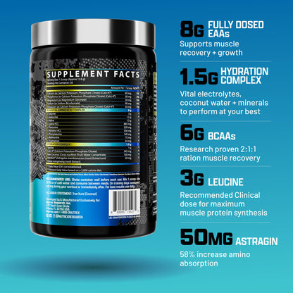 Nutrex Research EAA Hydration | EAAs + BCAA Powder | Muscle Recovery, Strength, Muscle Building, Endurance | 8G Essential Amino Acids + Electrolytes | Blueberry Lemonade 30 Servings - dailyvitalstore