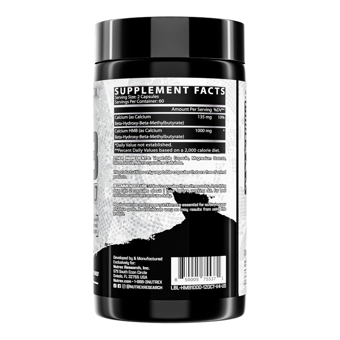 Nutrex Research HMB 1000 MG | Supports Muscle Recovery, Reduce Skeletal Muscle Damage, Increased Strength, Prevent Muscle Loss | 120 Capsules - dailyvitalstore