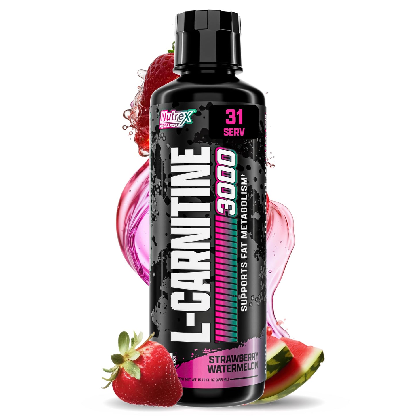Nutrex Research Liquid Carnitine 3000 | (Strawberry Watermelon) | Premium L Carnitine Liquid, Stimulant Free 31 Servings - dailyvitalstore