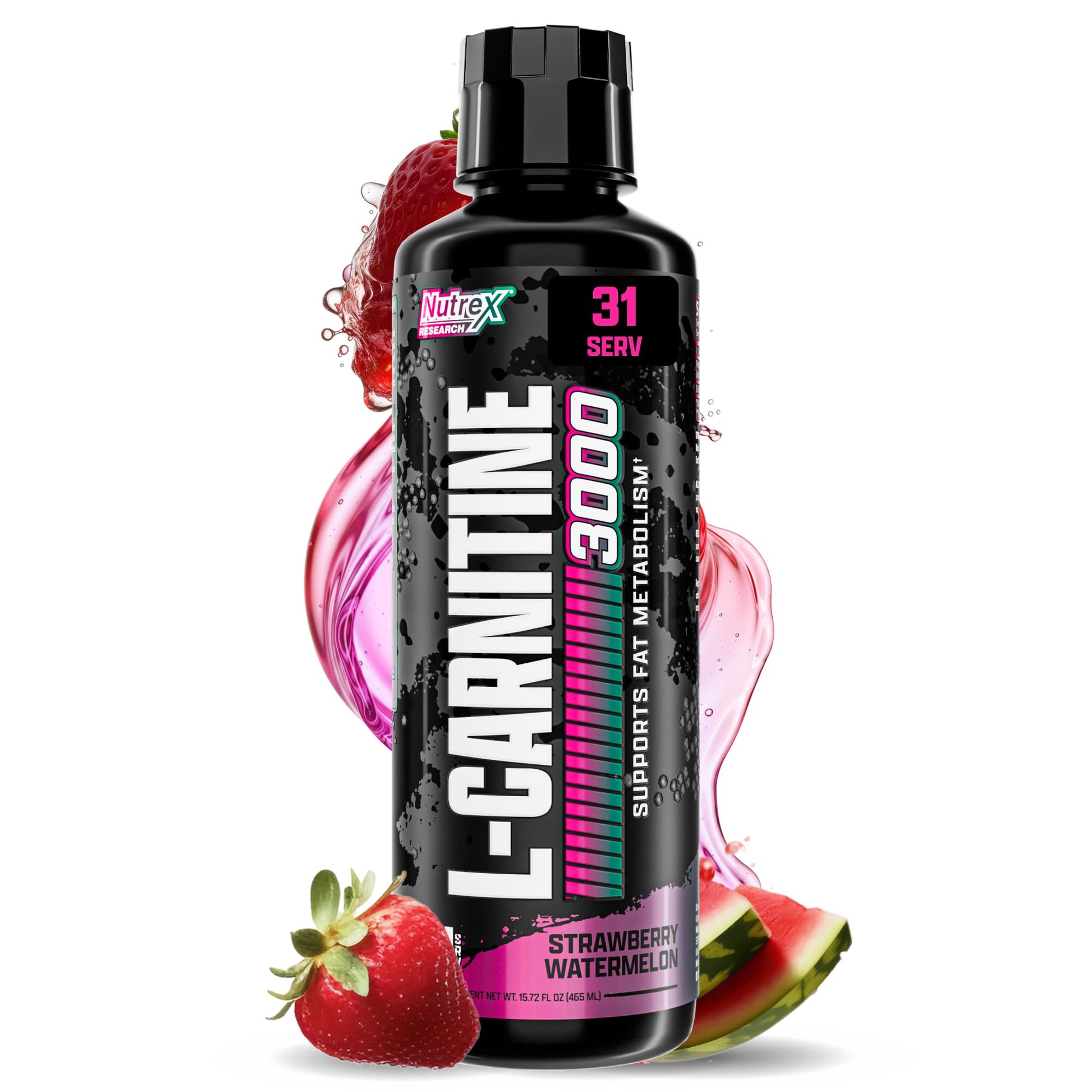 Nutrex Research Liquid Carnitine 3000 | (Strawberry Watermelon) | Premium L Carnitine Liquid, Stimulant Free 31 Servings - dailyvitalstore