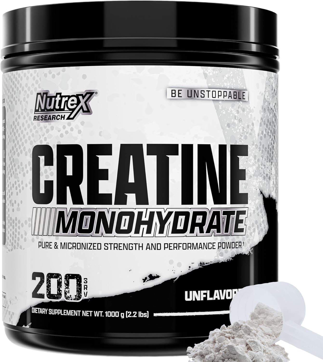 Nutrex Research Micronized Creatine Monohydrate Powder - 200 Servings (1KG) Pure, Unflavored Creatine Monohydrate Supplement for Muscle Gain, Strength and Performance, 5G Per Serv (2.2lbs) - dailyvitalstore