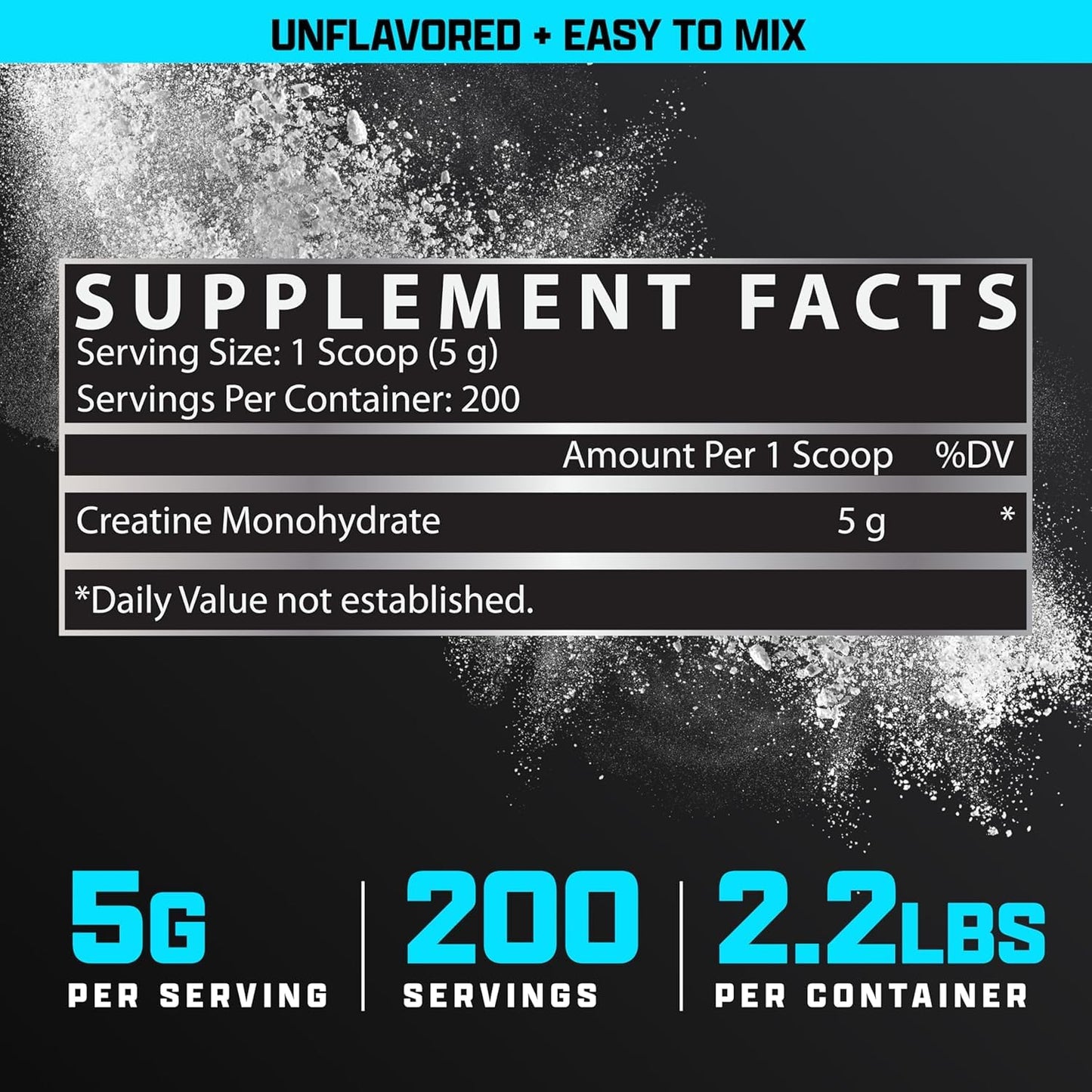 Nutrex Research Micronized Creatine Monohydrate Powder - 200 Servings (1KG) Pure, Unflavored Creatine Monohydrate Supplement for Muscle Gain, Strength and Performance, 5G Per Serv (2.2lbs) - dailyvitalstore