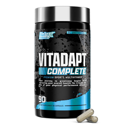 Nutrex Research Vitadapt Complete Sports Multivitamin for Men - 24 Vitamins, KSM-66 Ashwagandha and Minerals for Athletes - Mens Multivitamin (90 Capsules) - dailyvitalstore