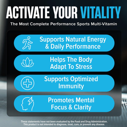 Nutrex Research Vitadapt Complete Sports Multivitamin for Men - 24 Vitamins, KSM-66 Ashwagandha and Minerals for Athletes - Mens Multivitamin (90 Capsules) - dailyvitalstore