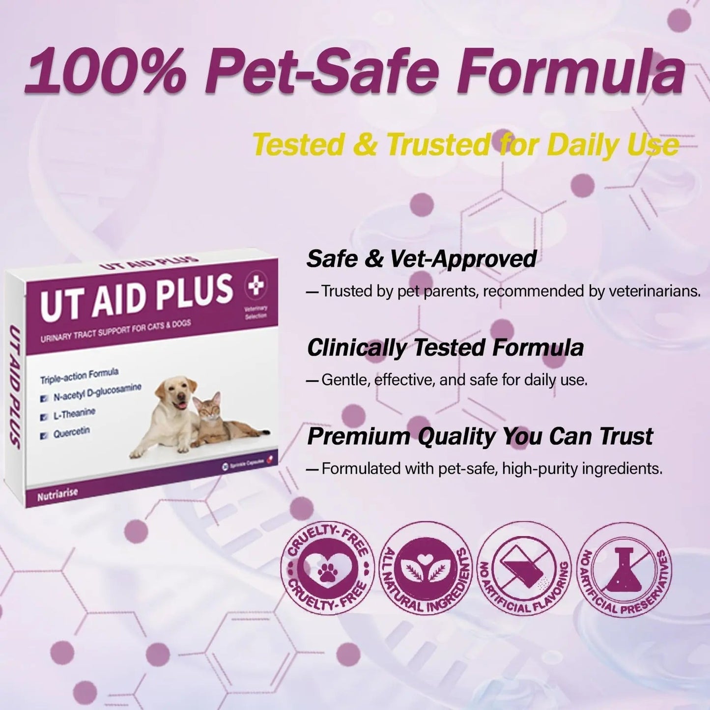 NUTRIARISE Natural UTI Treatment for Cats & Dogs – Antibiotic-Free Urinary Tract Infection Support Supplement – Bladder & Kidney Health – Incontinence Prevention – 30 Capsules - dailyvitalstore