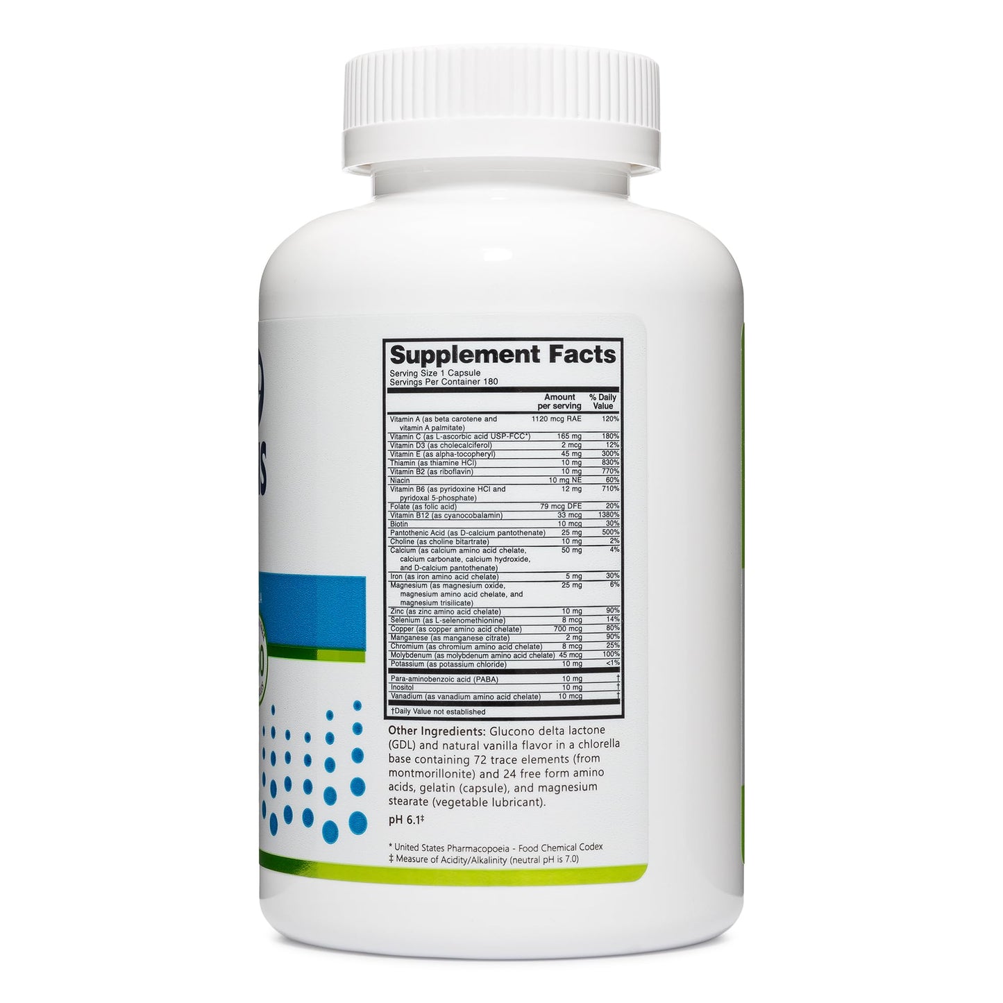 NutriBiotic – Multi Vitamins & Minerals, 180 Ct Capsules (Formerly Hypoallergenic Multiple) | 72 Pure Trace Elements in a Base of Chlorella | Pharmaceutical-Grade & Highly Absorbable | Gluten Free - dailyvitalstore