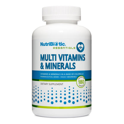 NutriBiotic – Multi Vitamins & Minerals, 180 Ct Capsules (Formerly Hypoallergenic Multiple) | 72 Pure Trace Elements in a Base of Chlorella | Pharmaceutical-Grade & Highly Absorbable | Gluten Free - dailyvitalstore