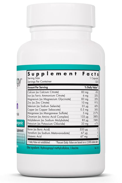 NutriCology MultiMin - Essential Mineral Blend with Macro Trace & Ultra Trace Minerals - Supports Mineral Balance Absorption & Cellular Function - 120 Servings - 120 Vegetarian Capsules - dailyvitalstore