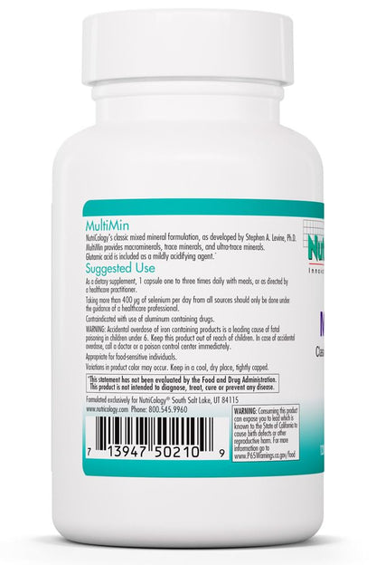 NutriCology MultiMin - Essential Mineral Blend with Macro Trace & Ultra Trace Minerals - Supports Mineral Balance Absorption & Cellular Function - 120 Servings - 120 Vegetarian Capsules - dailyvitalstore