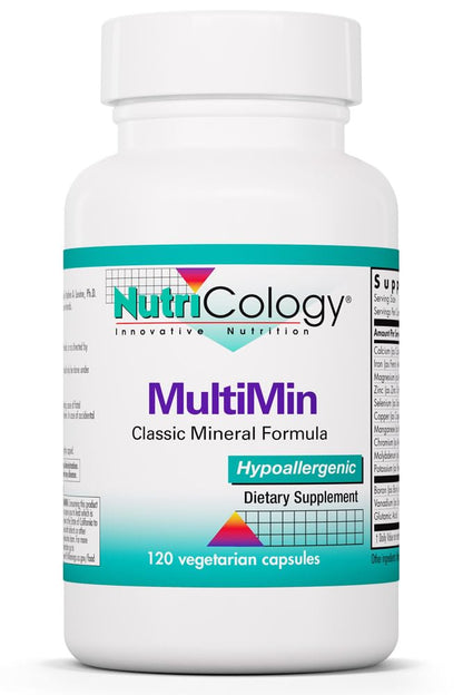 NutriCology MultiMin - Essential Mineral Blend with Macro Trace & Ultra Trace Minerals - Supports Mineral Balance Absorption & Cellular Function - 120 Servings - 120 Vegetarian Capsules - dailyvitalstore