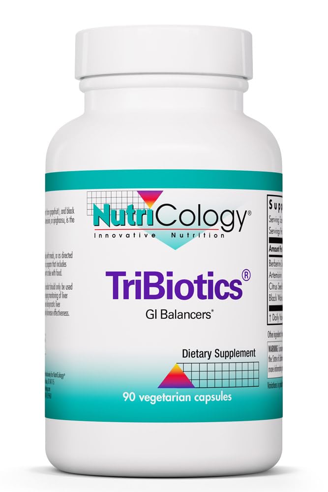 Nutricology TriBiotics - Berberine Artemisinin Botanical Blend - Gastrointestinal Support - Hypoallergenic - 45 Servings - 90 Capsules - dailyvitalstore