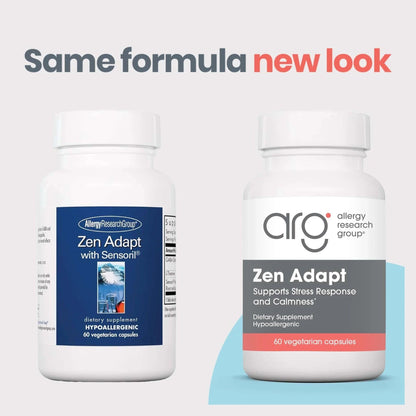 NutriCology ZenMind Adapt - 200 mg L-Theanine, 125 mg Ashwagandha & 550 mg GABA - Supports Stress Response and Calmness - Vegetarian Capsules - Hypoallergenic Formula - 30 Servings - 60 Capsules - dailyvitalstore