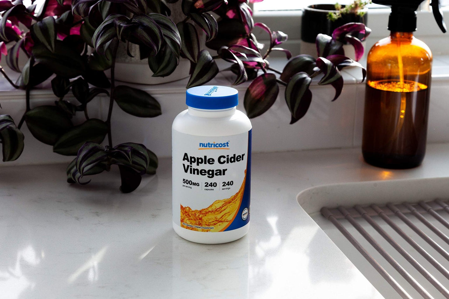 Nutricost Apple Cider Vinegar Capsules 500mg, 240 Vegetarian Capsules - Natural, Vegetarian, GMP, Non-GMO and Gluten Free - dailyvitalstore