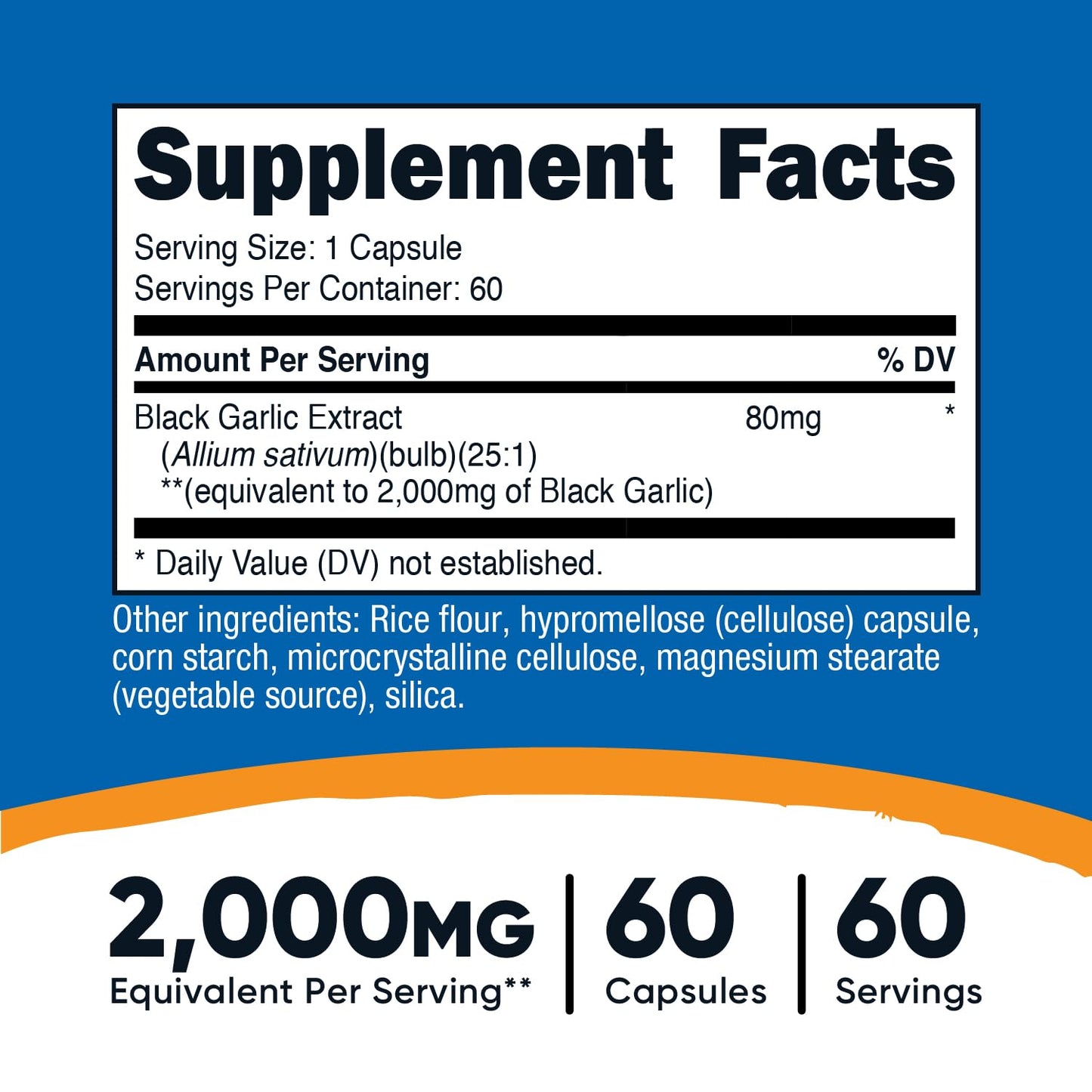 Nutricost Black Garlic Extract 60 Capsules for 60 Servings Per Bottle - Aged Black Garlic Extract, Vegan - dailyvitalstore