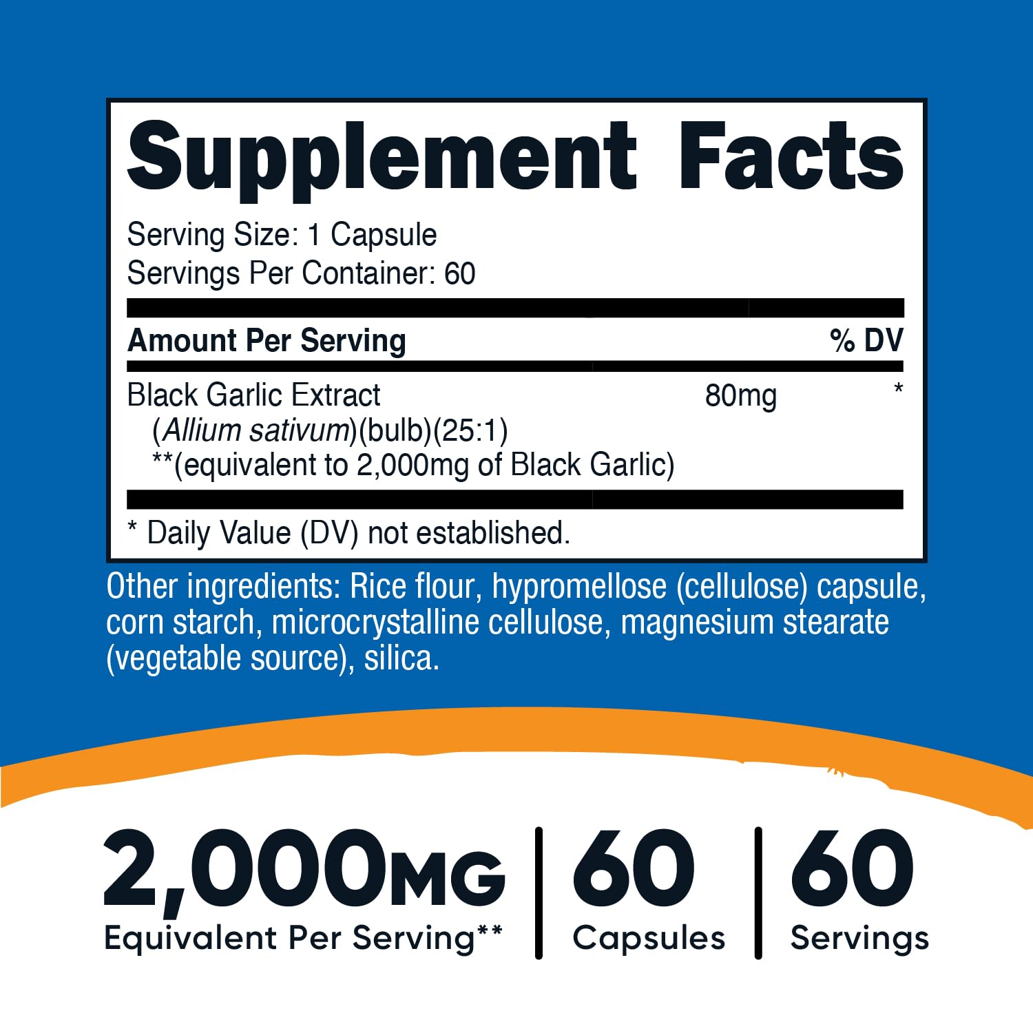 Nutricost Black Garlic Extract 60 Capsules for 60 Servings Per Bottle - Aged Black Garlic Extract, Vegan - dailyvitalstore