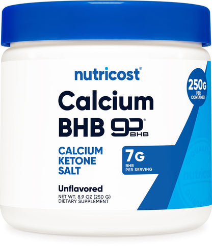 Nutricost Calcium BHB (250g) Unflavored - Calcium Ketone Salt - Non-GMO Gluten-Free - dailyvitalstore