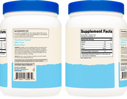Nutricost Collagen Peptides Powder 1LB (454 G) - Grass Fed Bovine Collagen Hydrolysate (Unflavored) - dailyvitalstore