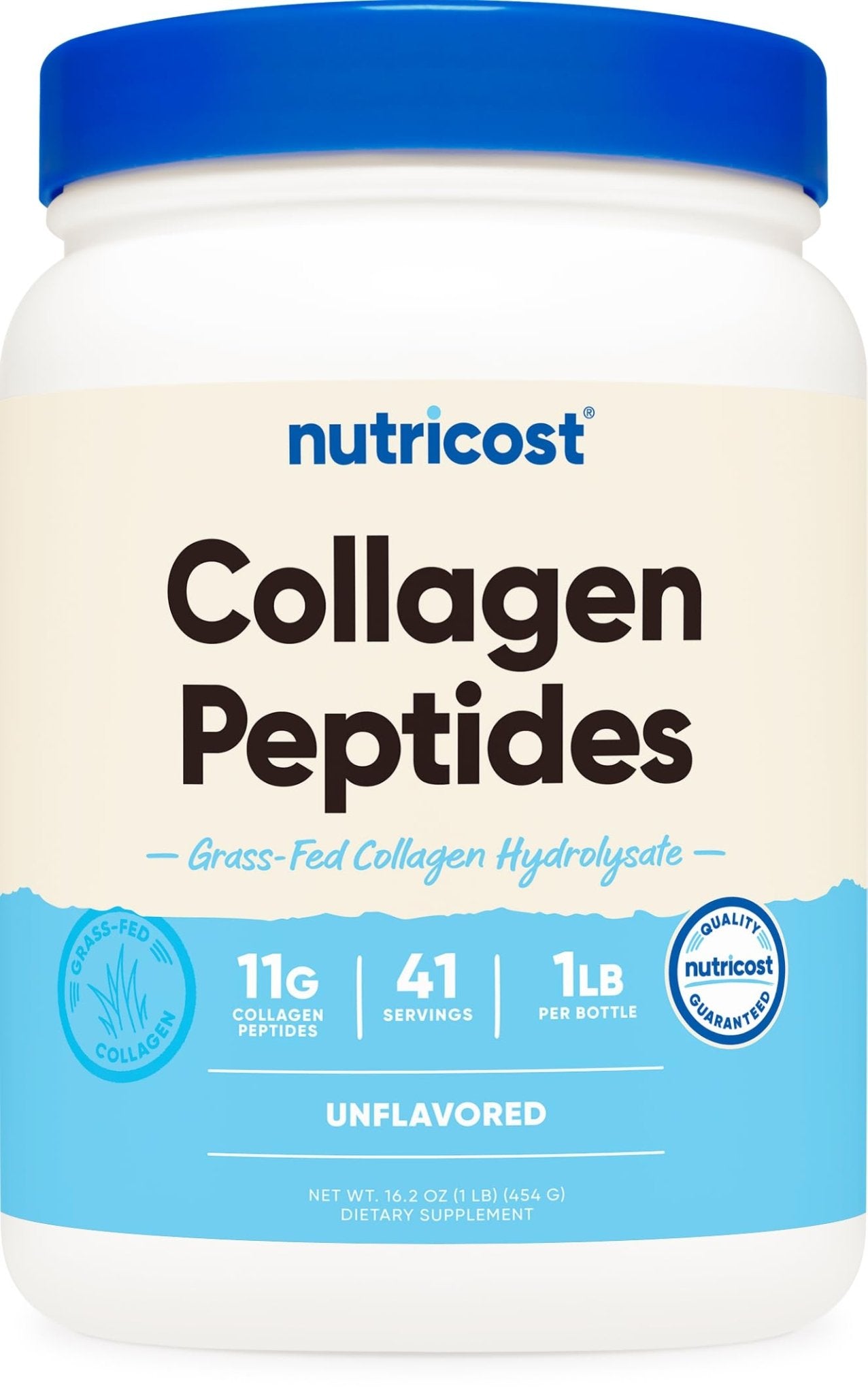 Nutricost Collagen Peptides Powder 1LB (454 G) - Grass Fed Bovine Collagen Hydrolysate (Unflavored) - dailyvitalstore