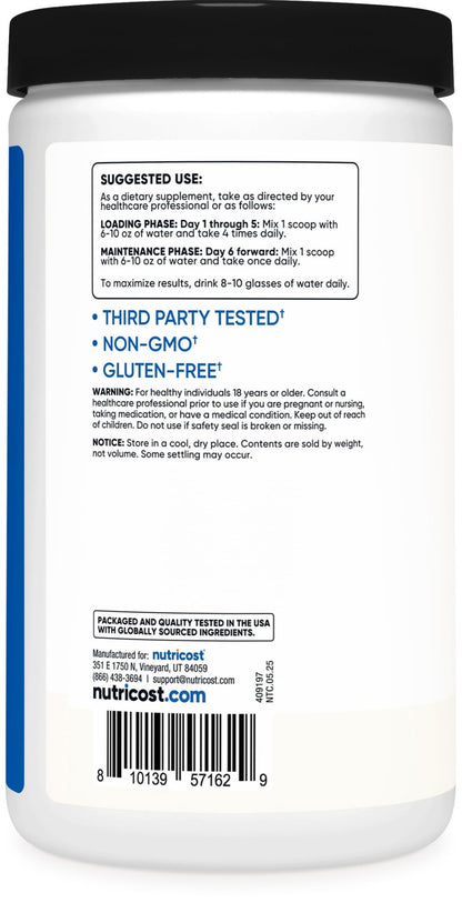 Nutricost Creatine Monohydrate Micronized Powder 500G, 5000mg Per Serv (5g) - 100 Servings, 17.9 Oz - dailyvitalstore