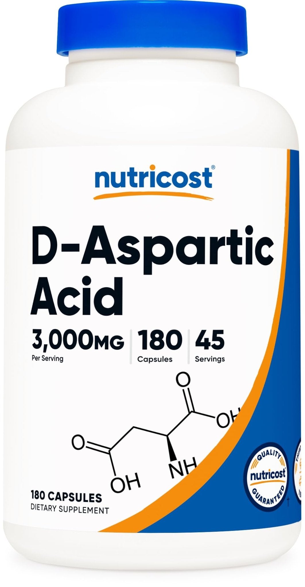 Nutricost D-Aspartic Acid (DAA) Capsules 3000mg Per Serving (180 Capsules) - Non-GMO - dailyvitalstore