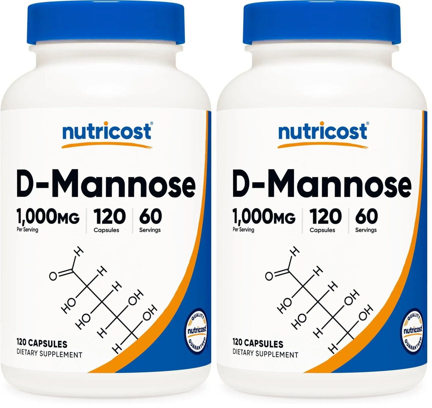 Nutricost D-Mannose 1000mg Per Serving, 120 Capsules - 500mg Per Capsule, Urinary Tract Health, Non-GMO and Gluten Free (Pack of 2) - dailyvitalstore