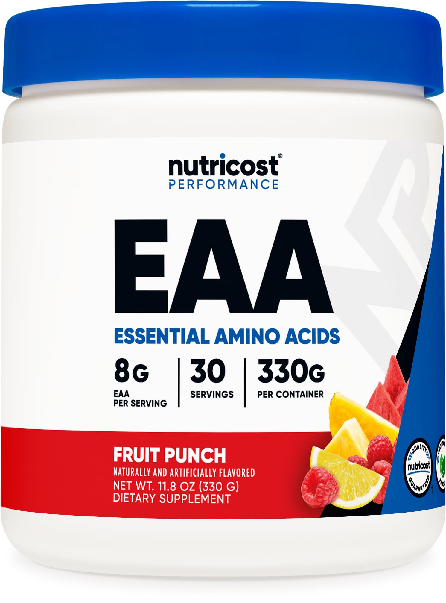 Nutricost EAA Powder 30 Servings (Fruit Punch) - Essential Amino Acids - Non-GMO, Gluten Free, Vegetarian Friendly - dailyvitalstore