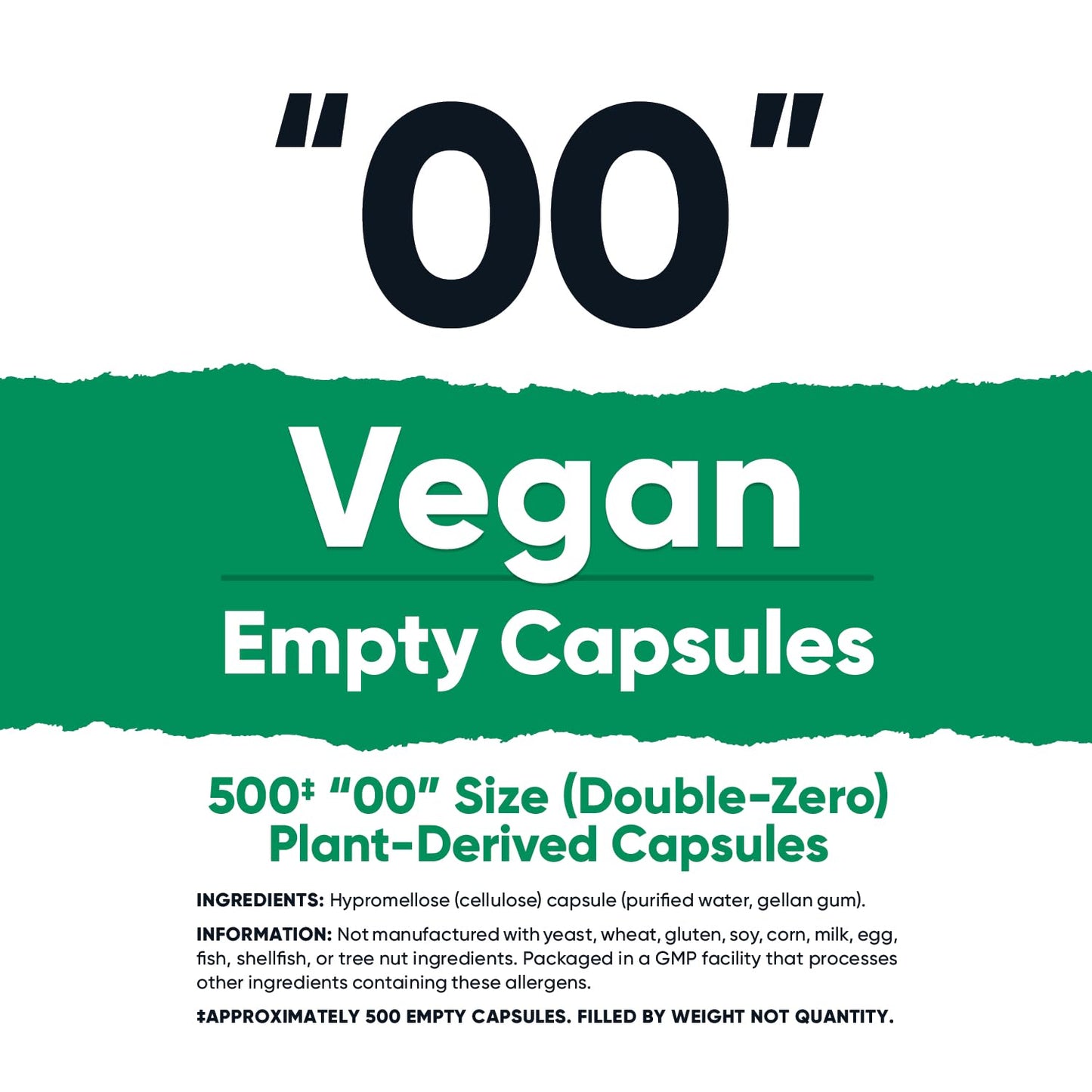 Nutricost Empty Capsules Size 00 Vegan - 500 Clear Empty Plant-Based Capsules - Kosher Certified, Halal Certified, Non-GMO, Soy Free, Gluten Free, Vegetarian - dailyvitalstore