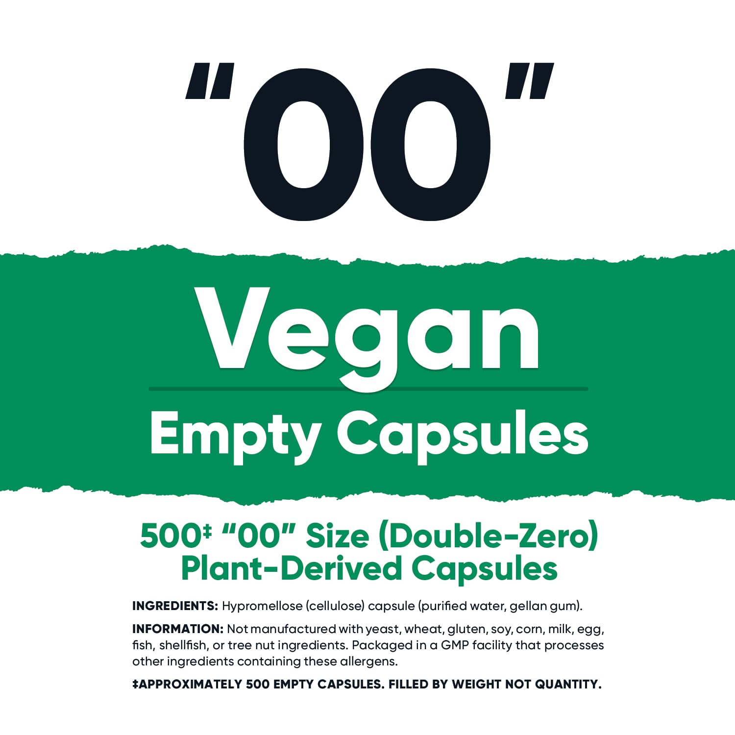 Nutricost Empty Capsules Size 00 Vegan - 500 Clear Empty Plant-Based Capsules - Kosher Certified, Halal Certified, Non-GMO, Soy Free, Gluten Free, Vegetarian - dailyvitalstore