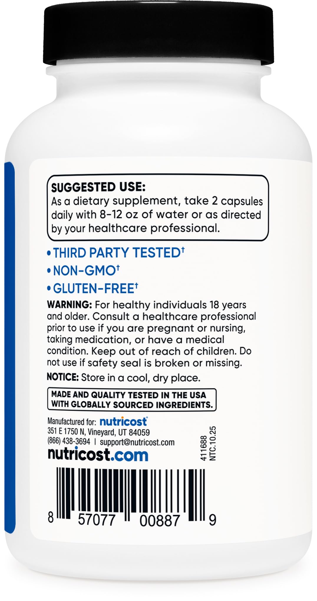 Nutricost HMB (Beta-Hydroxy Beta-Methylbutyrate) 1000mg (120 Capsules) - 500mg Per Capsule, 60 Servings - Gluten Free and Non-GMO - dailyvitalstore