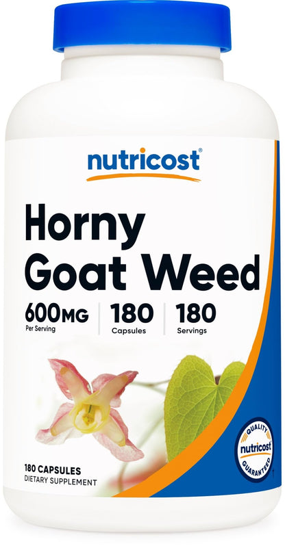 Nutricost Horny Goat Weed Extract (Epimedium) - 180 Capsules, 180 Servings, 600mg Per Capsule - dailyvitalstore