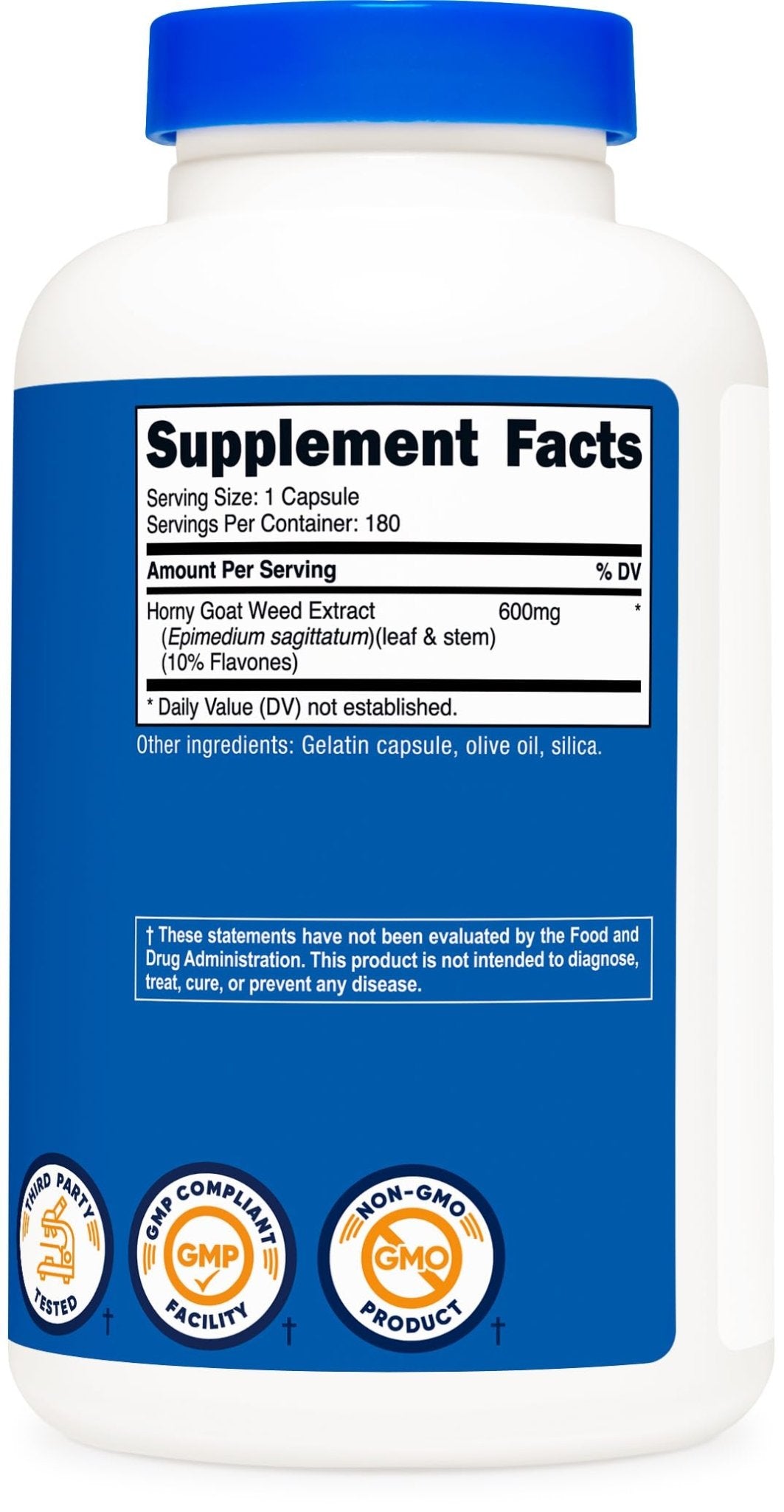 Nutricost Horny Goat Weed Extract (Epimedium) - 180 Capsules, 180 Servings, 600mg Per Capsule - dailyvitalstore