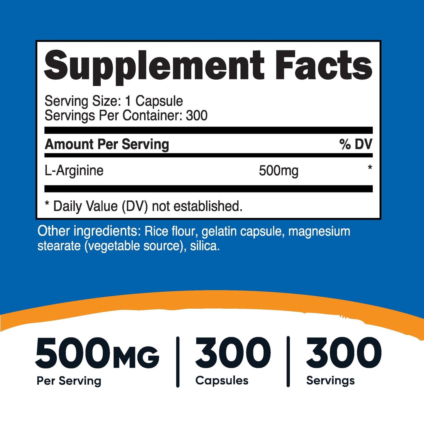 Nutricost L-Arginine 500mg, 300 Capsules - Gluten Free and Non-GMO - dailyvitalstore