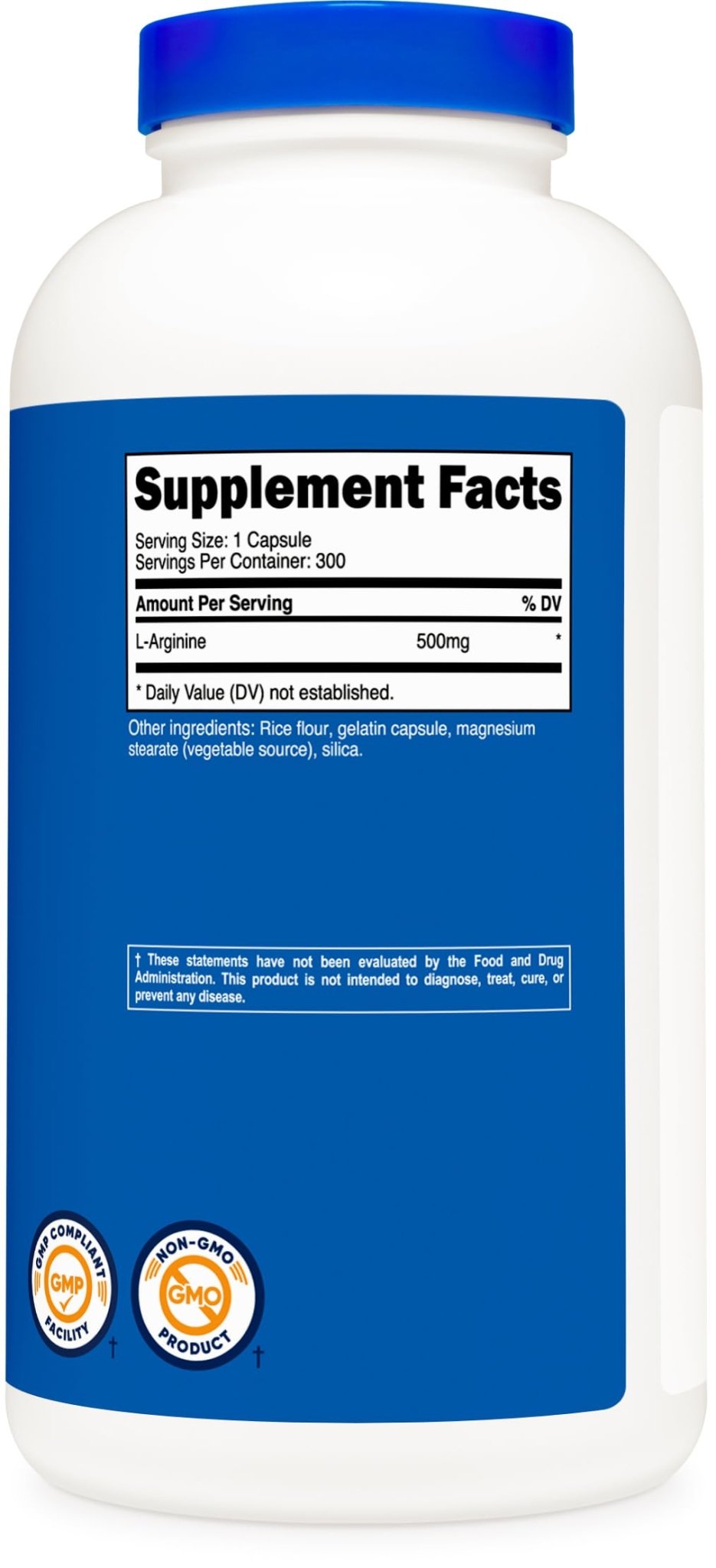 Nutricost L-Arginine 500mg, 300 Capsules - Gluten Free and Non-GMO - dailyvitalstore
