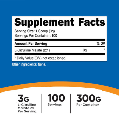 Nutricost L-Citrulline Malate (2:1) Powder (300 Grams) - dailyvitalstore