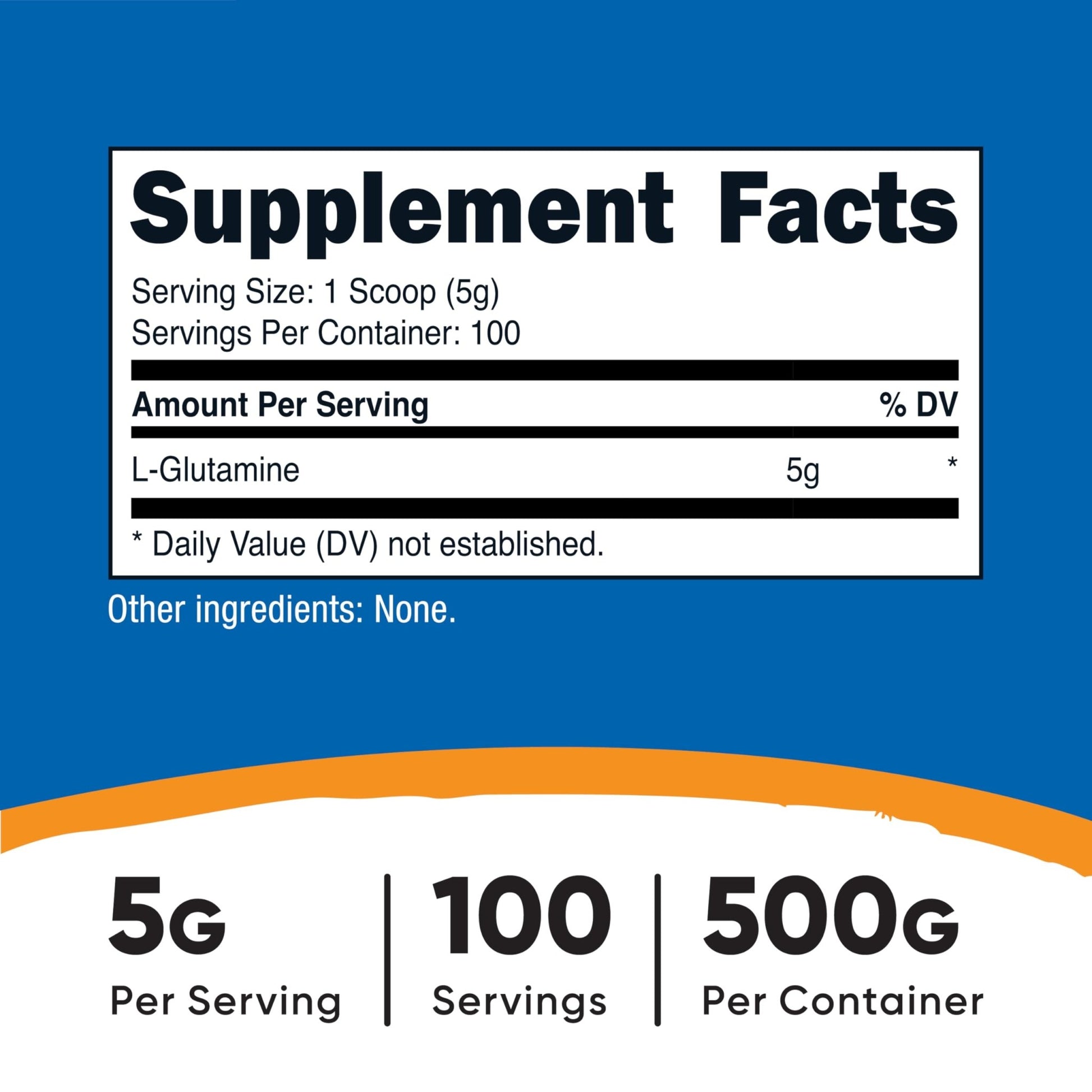 Nutricost L-Glutamine Powder (500 Grams) Unflavored - Gluten Free & Non-GMO, 100 Servings - dailyvitalstore
