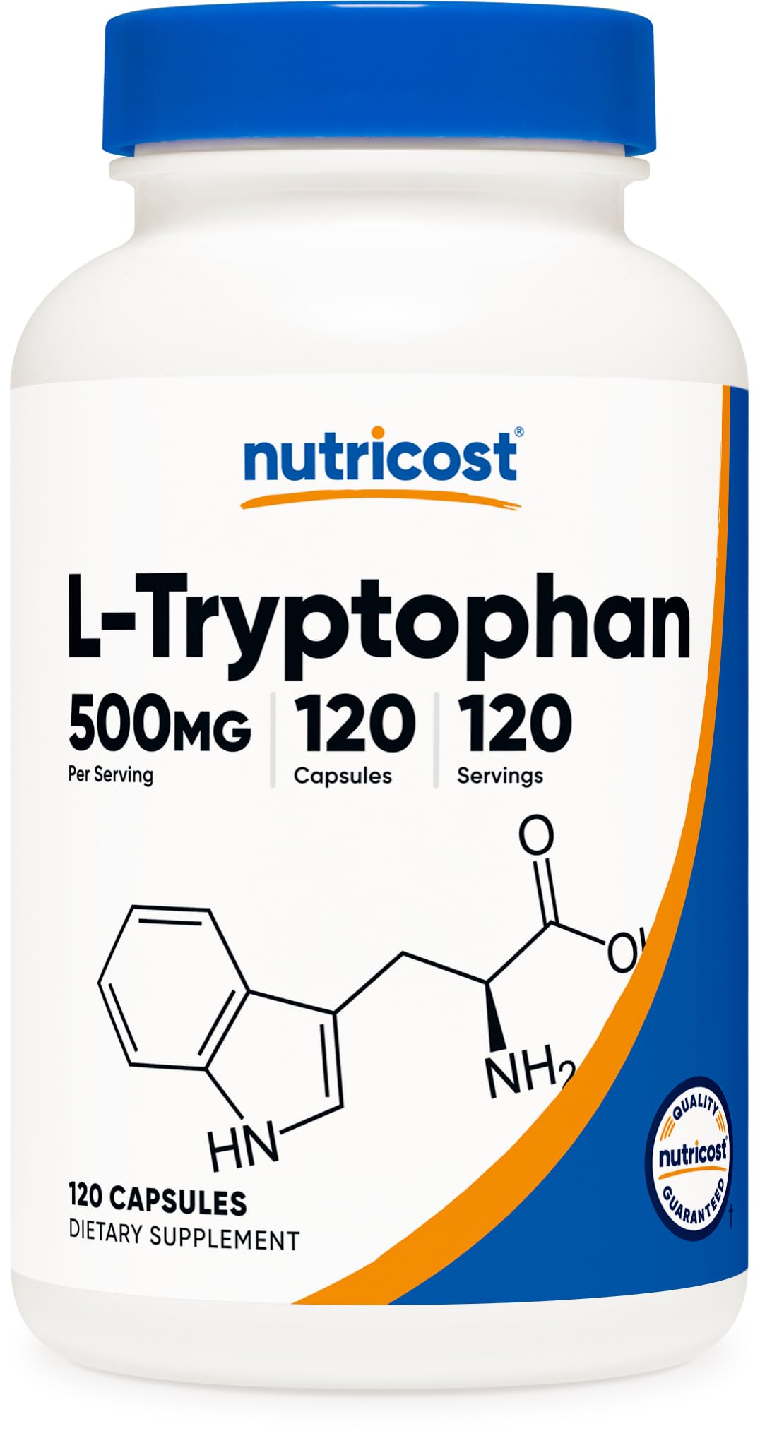 Nutricost L-Tryptophan 500mg, 120 Capsules - with BioPerine, Gluten Free, Non-GMO - dailyvitalstore