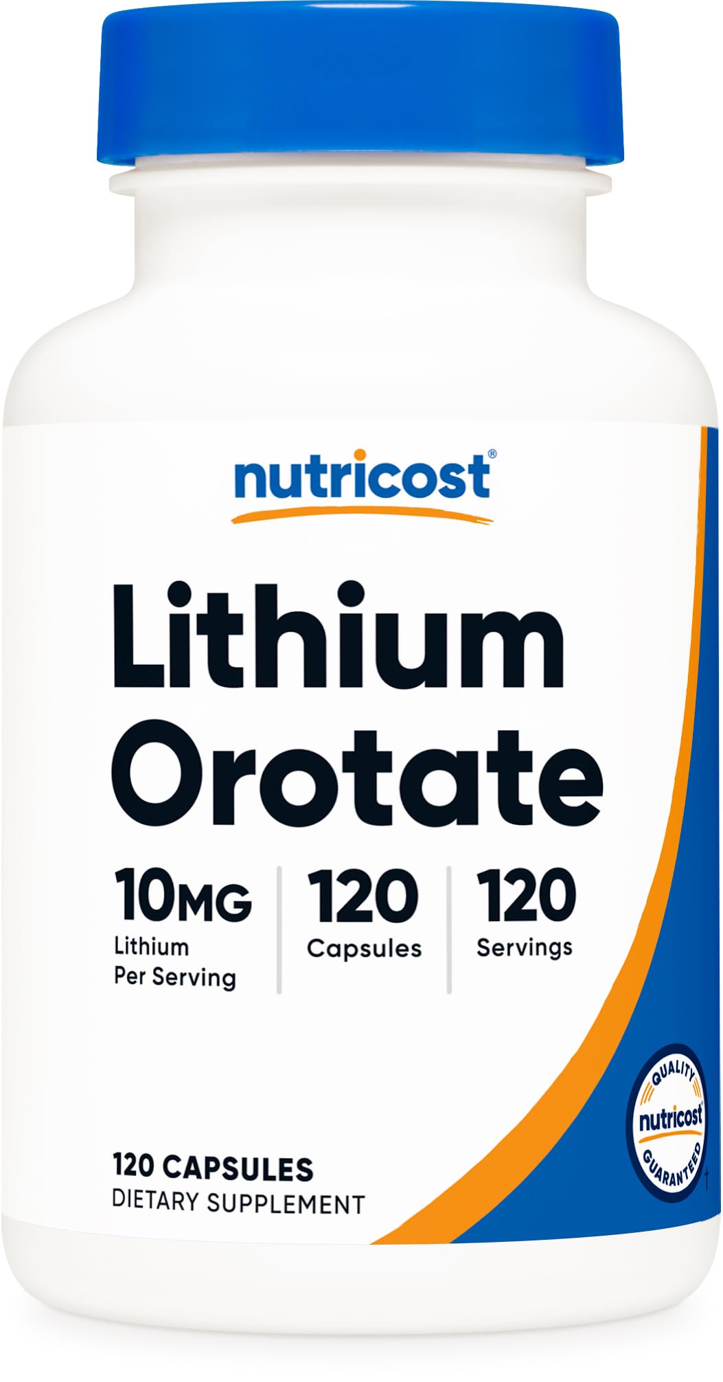 Nutricost Lithium Orotate (10mg) 120 Capsules - Vegan Lithium Supplement, GMO-Free, Gluten-Free - dailyvitalstore